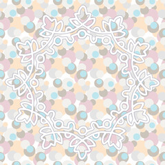 Seamless pattern winter theme and big snowflake.