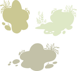 Set of small silhouettes for backgrounds with natural elements.
