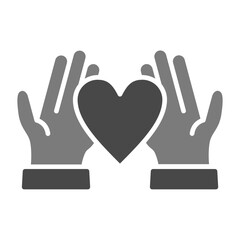 Obraz premium Give Love Greyscale Glyph Icon