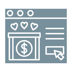 Online Donation Multicolor Glyph Icon