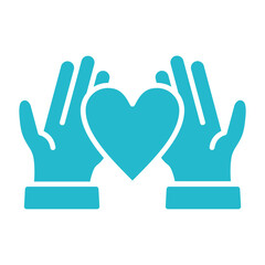 Fototapeta premium Give Love Multicolor Glyph Icon
