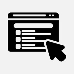 Exam website icon in solid style, use for website mobile app presentation