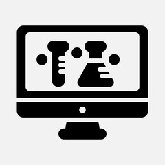 Chemical learning icon in solid style, use for website mobile app presentation