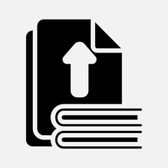 File upload icon in solid style, use for website mobile app presentation