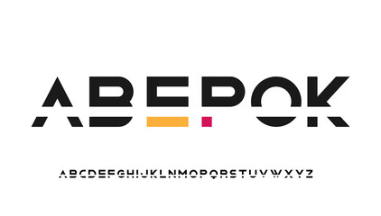 Fototapeta stylish minimal cut capital alphabet letter logo design obraz