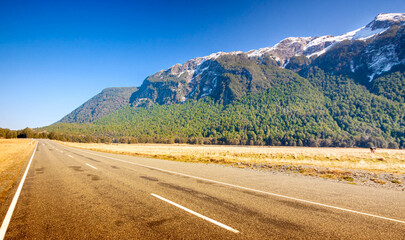 Mount Cook New Zealand for holidays with beautiful panorama. 
