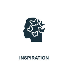 Inspiration icon. Monochrome simple Human Productivity icon for templates, web design and infographics