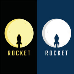 space rocket logo and vector with slogan template