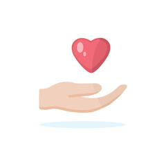 Hand holding a heart. Valentine day celebration