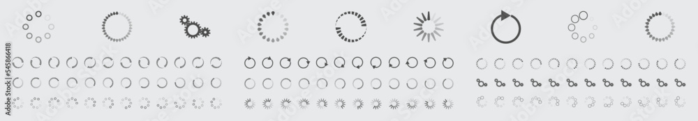 Fototapete circular loading buffering icons vector set video ready for animation gif all keyframes frames bufri