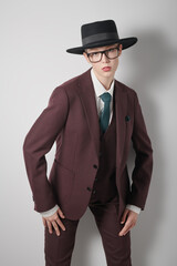 Obraz na płótnie Canvas suit with hat