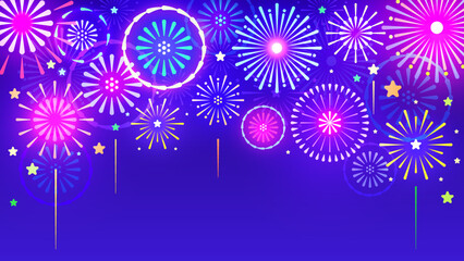 Fireworks vector graphic festive illustration banner background