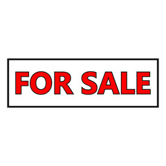 Red For Sale sign vector illustration on white background. Real estate sign. Realtor sign. 