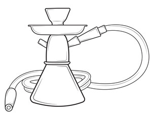 Turkish hookah in isolate on white background.Vector illustration.