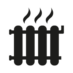 Radiator. Heater. Isolated web icon. Logo design. Flat vector illustration in black and white.