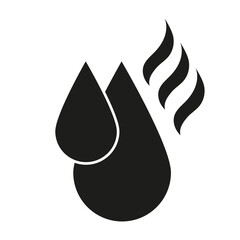 Hot water concept. Heater. Isolated web icon. Logo design. Green energy concept. Flat vector illustration in black and white.