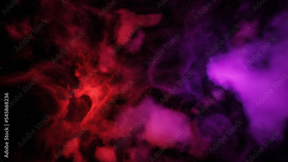 Wall mural colorful space background with nebula and stars. 3d rendering.