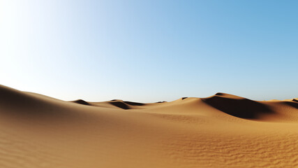 Fototapeta na wymiar Desert landscape at daylight. 3D rendering.