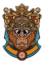 king monkey with frame background unique for design t-shirt