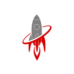 Rocket logo design icon template isolated on white background