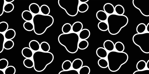 Fototapeta premium dog paw seamless pattern footprint vector cartoon cat gift wrapping paper tile background repeat wallpaper illustration scarf isolated design