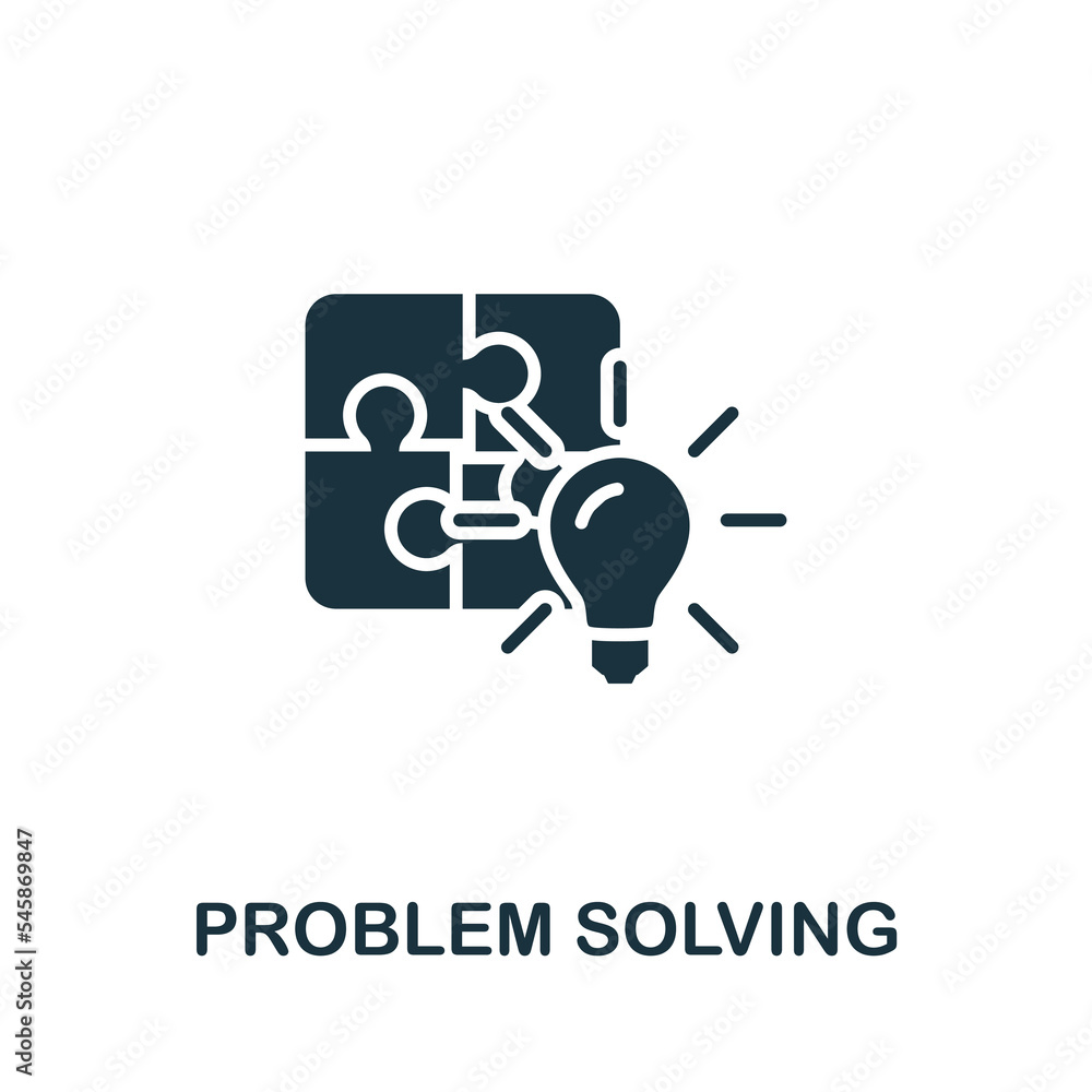 Aufkleber problem solving icon. monochrome simple life skills icon for templates, web design and infographics
