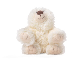 Stuffed polar bear, isolated on white