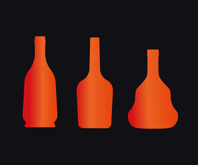 Poster with a silhouette of a bottle of French premium cognac