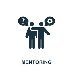 Mentoring icon. Monochrome simple Life Skills icon for templates, web design and infographics