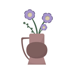 vase, jug with flowers on a white background