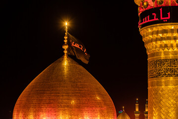 The shrine of Imam Hussein, Commander of the Faithful, Ali Ibn Abi Talib, peace be upon them, in Karbala, Iraq