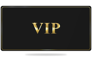 VIP. VIP card. Premium card. Vip gold ticket. Vip in abstract style on black background.