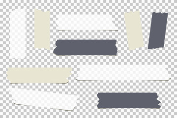black, White and blue different size adhesive, tapes for text on a gray background. Vector illustration