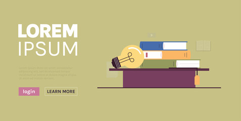 Student learn online at home and graduation cap, study with exercise book, online education, new career courses education concept flat illustration.	
