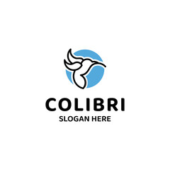 colibri bird logo design premium 