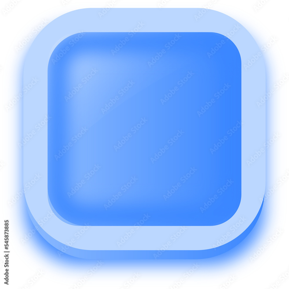 Aufkleber square shape buttons in blue colors. user interface element illustration.
