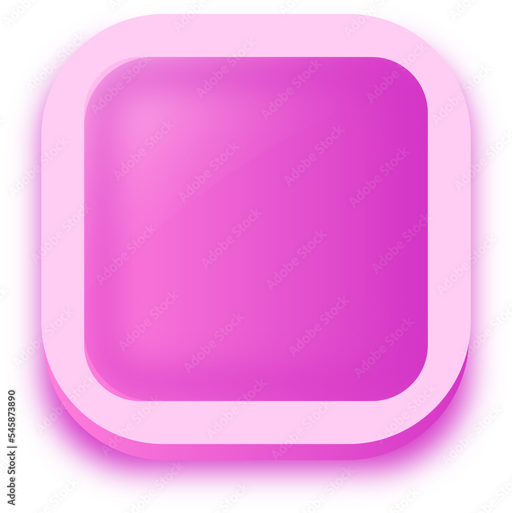 Poster square shape buttons in pink colors. user interface element illustration.