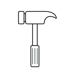 Hammer Icon Clipart in Black Line Vector Illustration Isolated on White Background