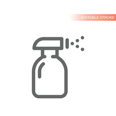 Cleaning spray bottle line vector icon. Pump, trigger mist sprayer symbol.