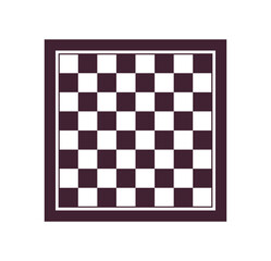 Chessboard and chequered dark white chessboard strategy game, intelligent hobby activity, competition or tournament concept flat illustration.	
