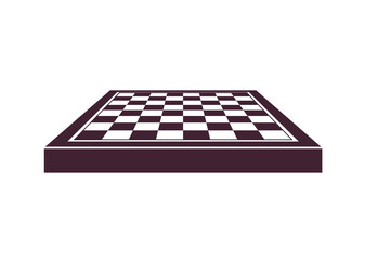 Chessboard and chequered dark white chessboard strategy game, intelligent hobby activity, competition or tournament concept flat illustration.	
