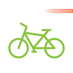 Bicycle line vector icon. Pedal bike outlined symbol.
