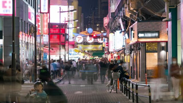 Time lapse of crowds at Ameyoko District in Tokyo, Japan