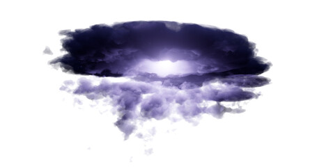 Dark, dense storm clouds with flashes of lightning on a transparent png Background. Graphic illustration.	
 - obrazy, fototapety, plakaty