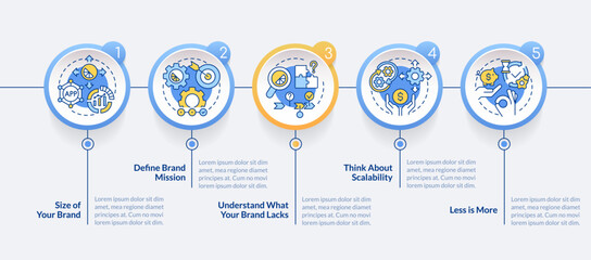 Selection business tools circle infographic template. Consideration. Data visualization with 5 steps. Editable timeline info chart. Workflow layout with line icons. Lato Bold, Regular fonts used © bsd studio