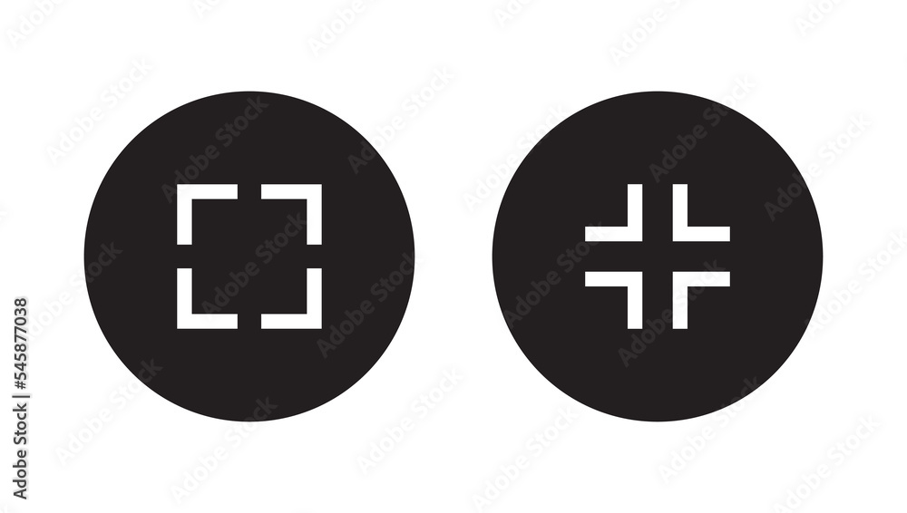 Poster maximize and minimize screen button icon vector