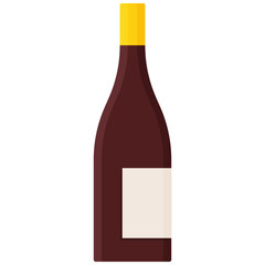 Wine bottle on white background