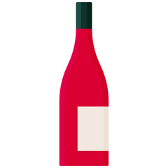 Wine bottle on white background