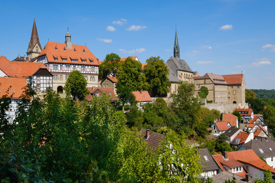 Germany, North Rhine-Westphalia, Warburg, View of historic old town in summer