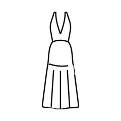 halter wedding dress line icon vector illustration